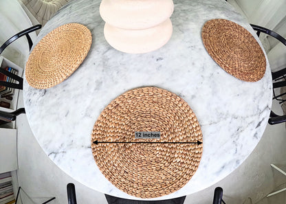 woven water hyacinth round placemats