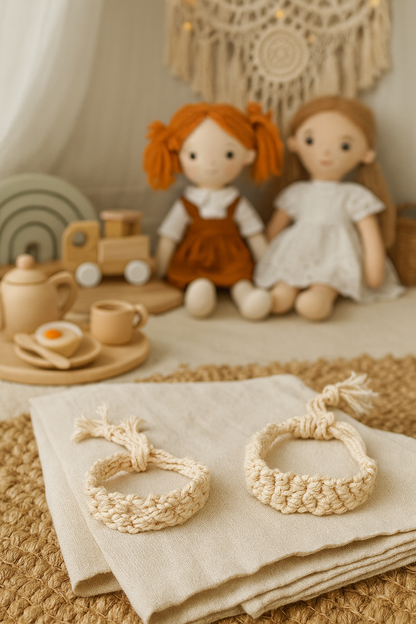Organic Cotton Macrame Hairband Natural, Woven