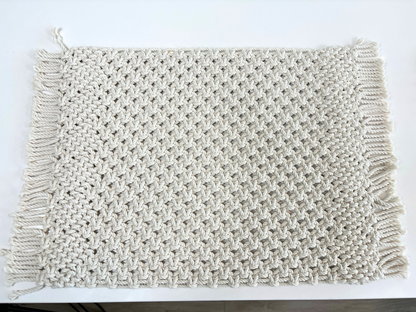 woven macrame Boho placemat for dining and rustic living
