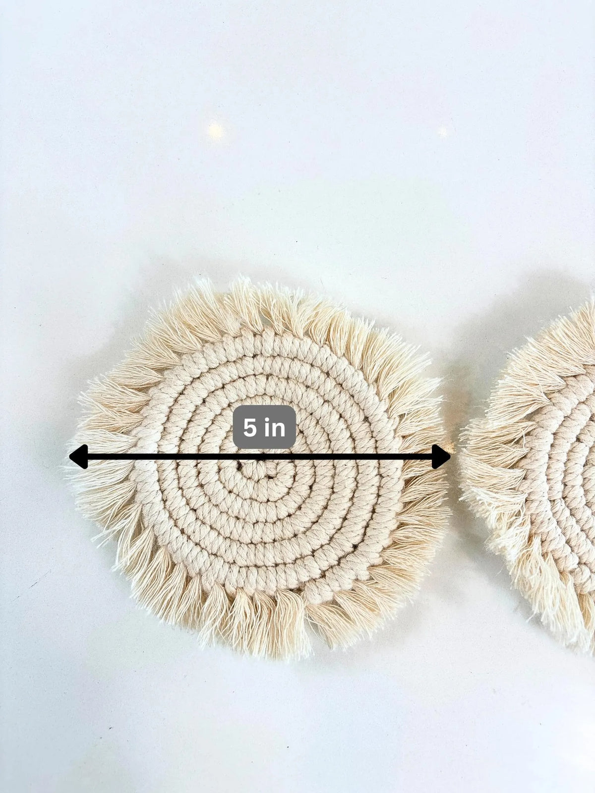 Boho macrame round drink coaster