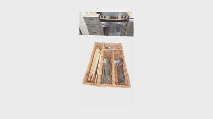 wicker water hyacinth cutlery tray